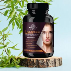 VEDAMAXX L- Glutathione Reduced | 60 Capsules | Vitamin C Vitamin E & Grapeseed Extract | Hair | Nail | Skin